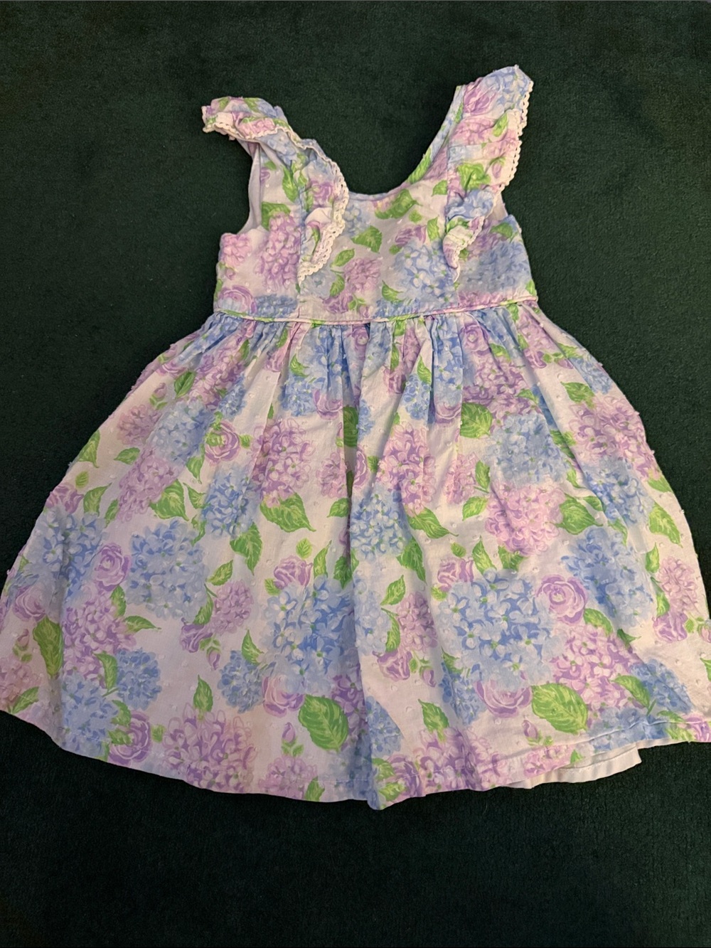 Tommy Bahama Girls Floral Hydrangea Dress in Lavender, Blue and Green